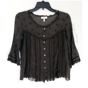 Dark grey/brown button up blouse